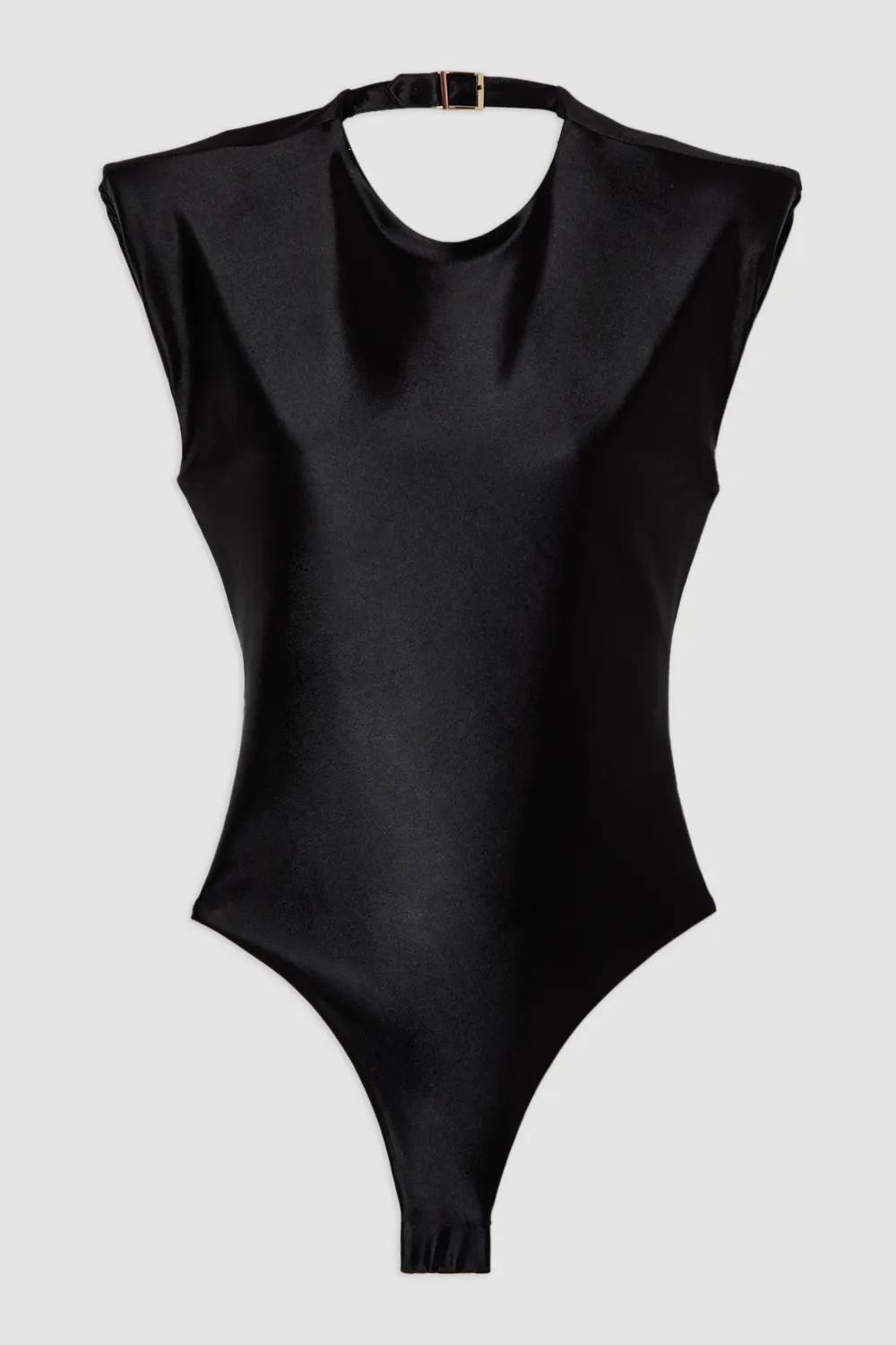 Wet Look Power Shoulder Cut Out Swimsuit BKK25053 4 Wet Look Power Shoulder Cut Out Swimsuit BKK25053