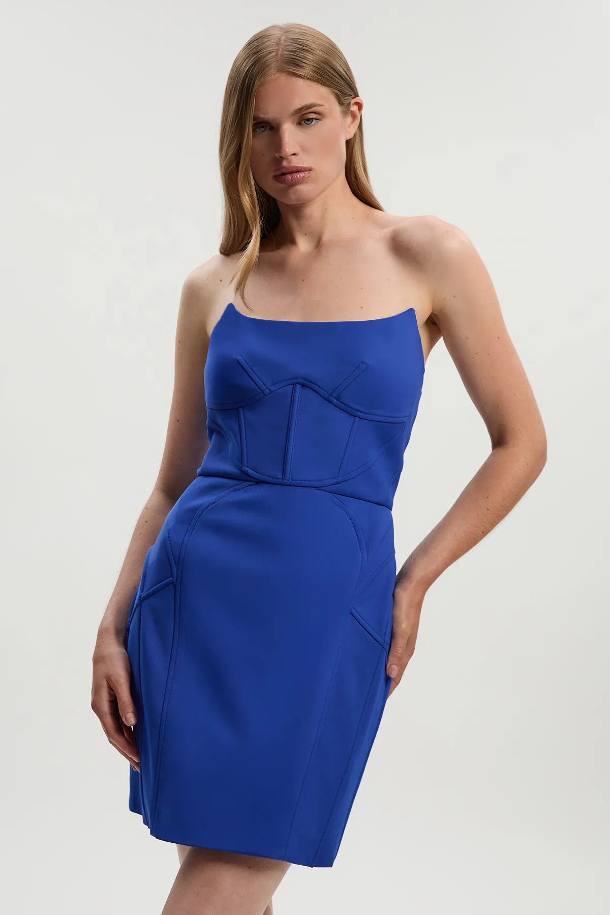 Tailored Scuba Corset Detail Mini Dress BKK25079