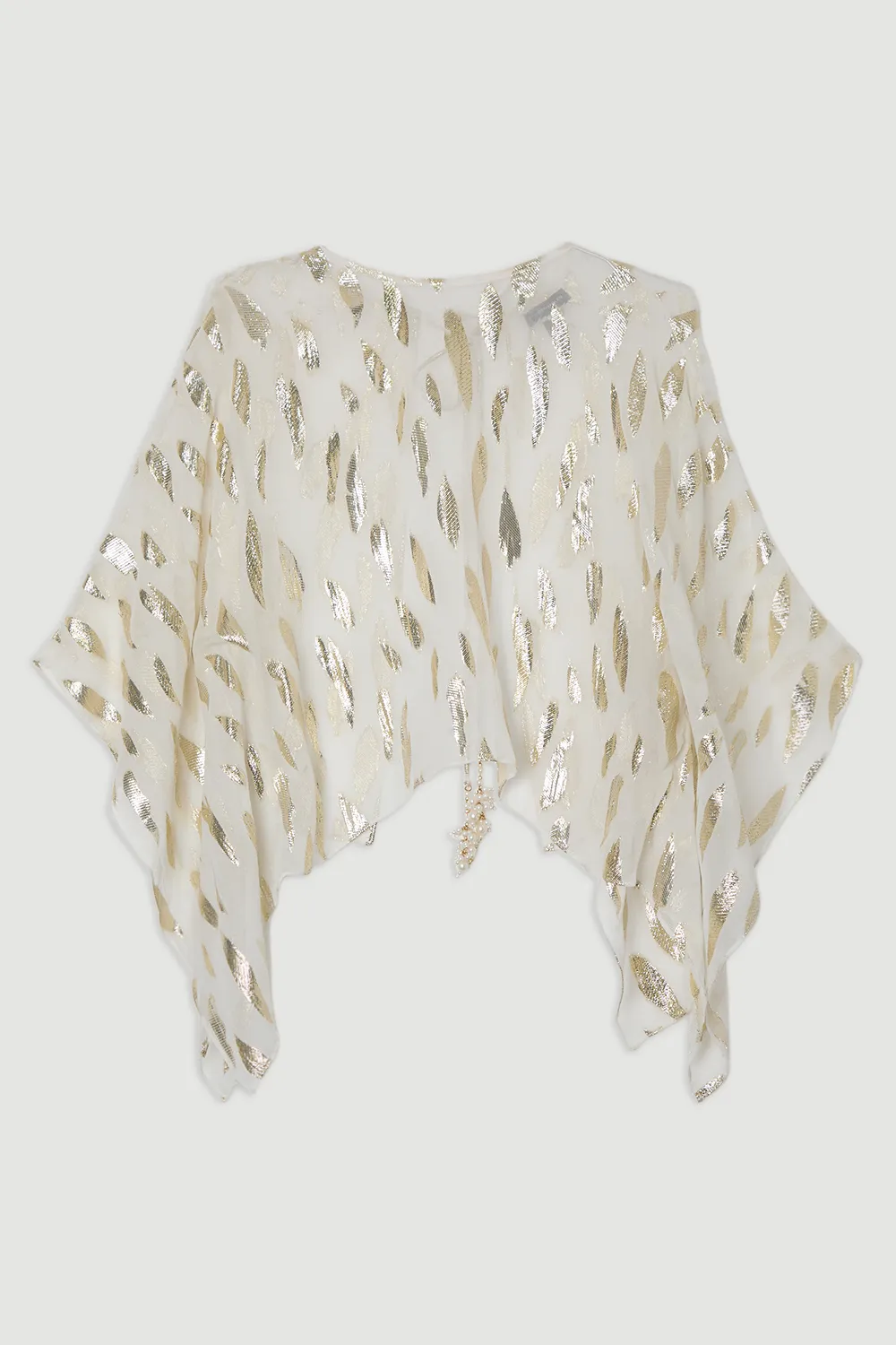 Beach Metallic Thread Kimono Sleeve Top BKK25215