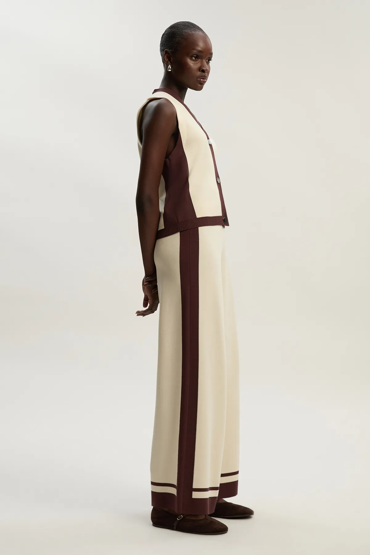 Colour Block Knitted Trousers BKK25234