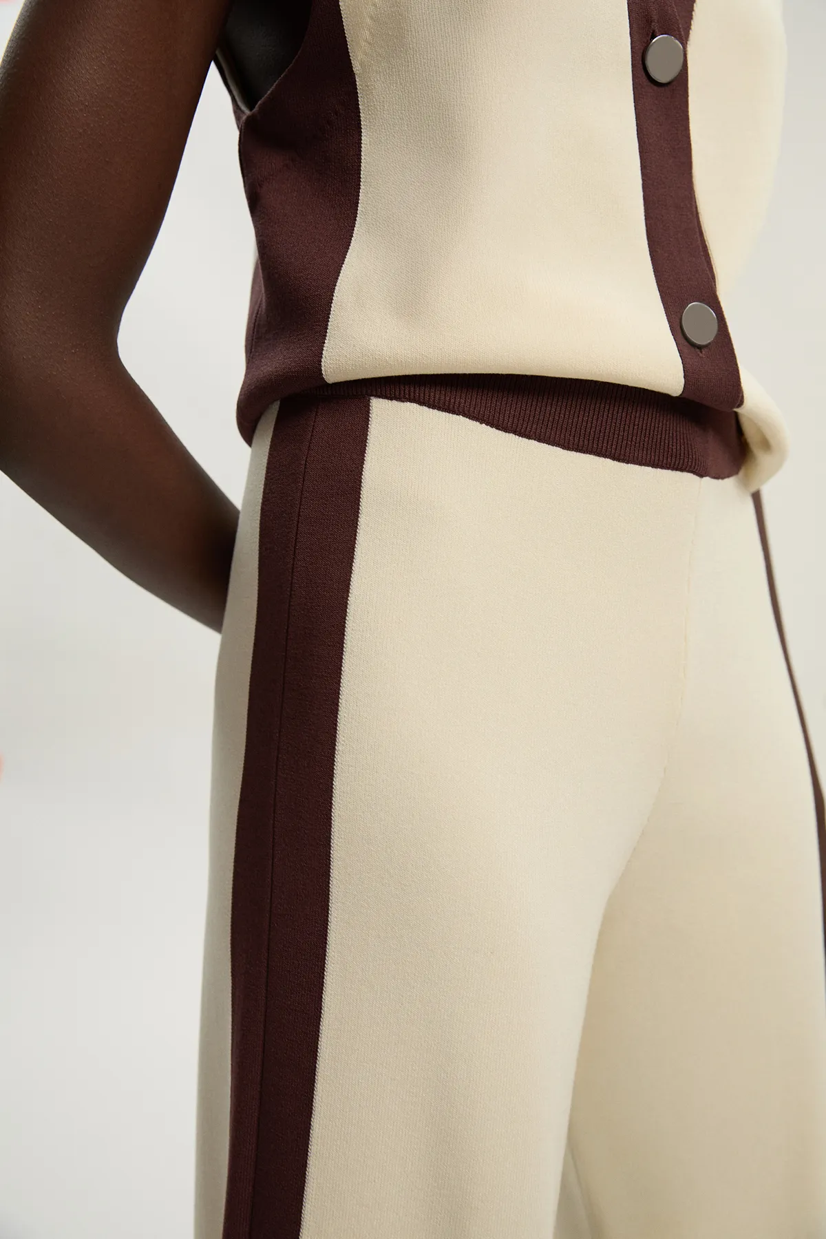 Colour Block Knitted Trousers BKK25234