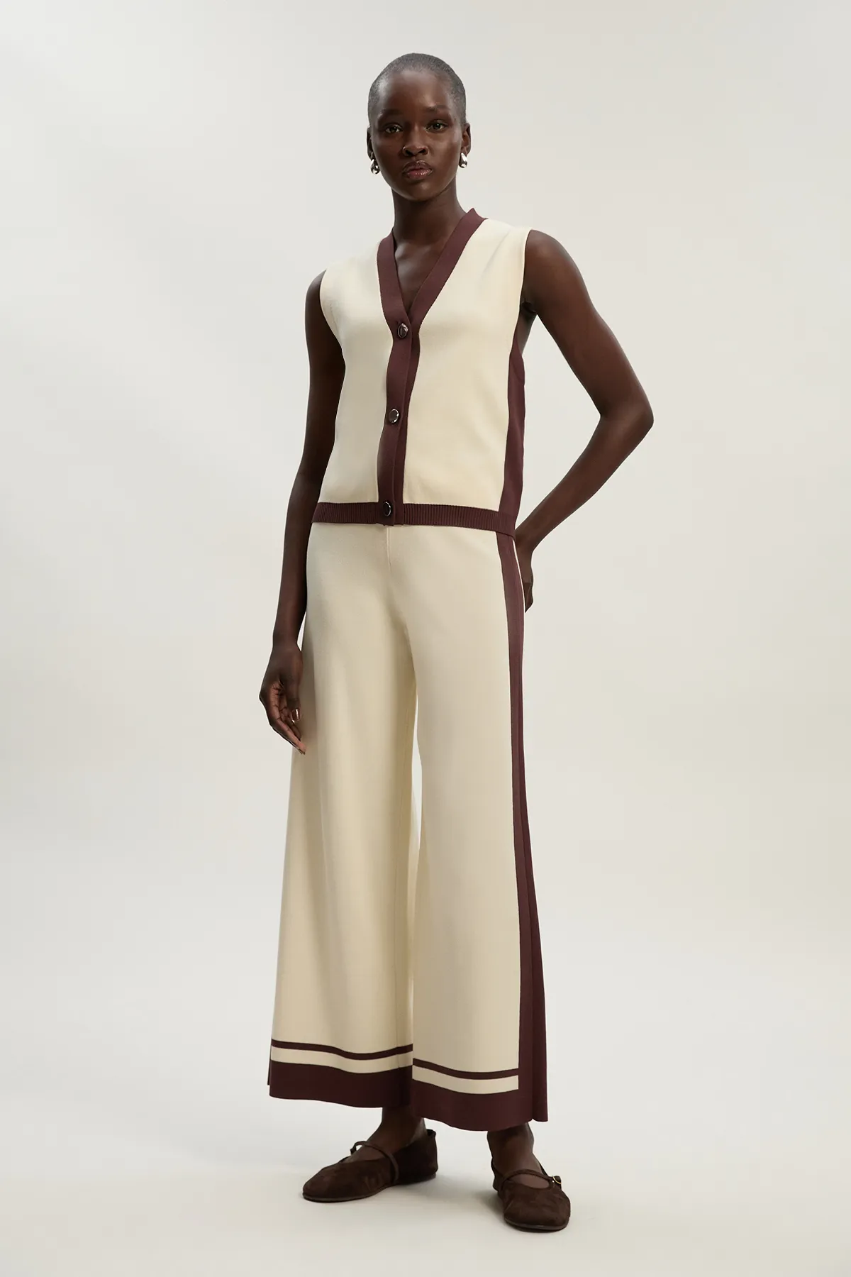 Colour Block Knitted Waistcoat BKK25235 3 Colour Block Knitted Waistcoat BKK25235