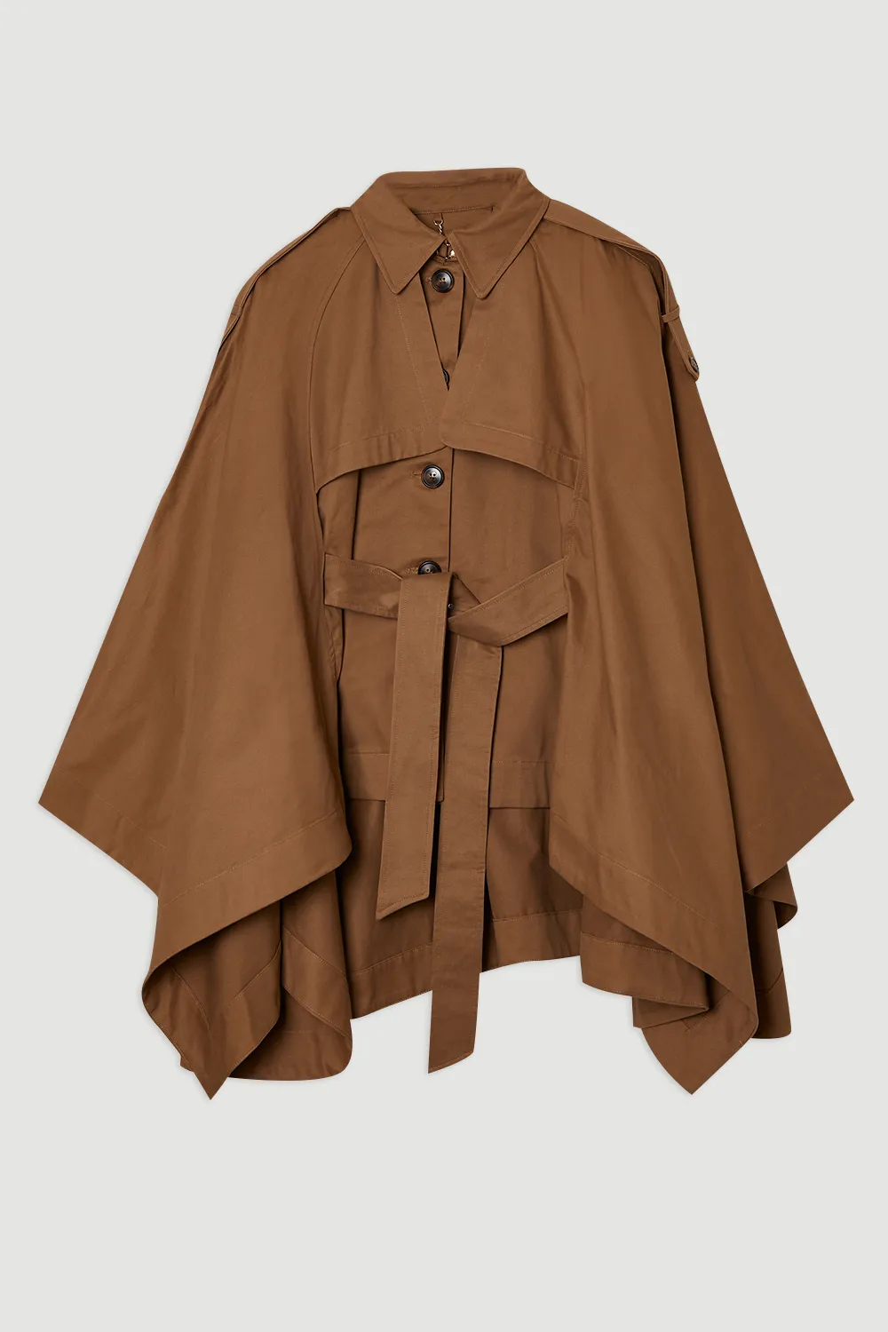 Plus Size Cape Detail Trench Coat BKK25241 4 Plus Size Cape Detail Trench Coat BKK25241