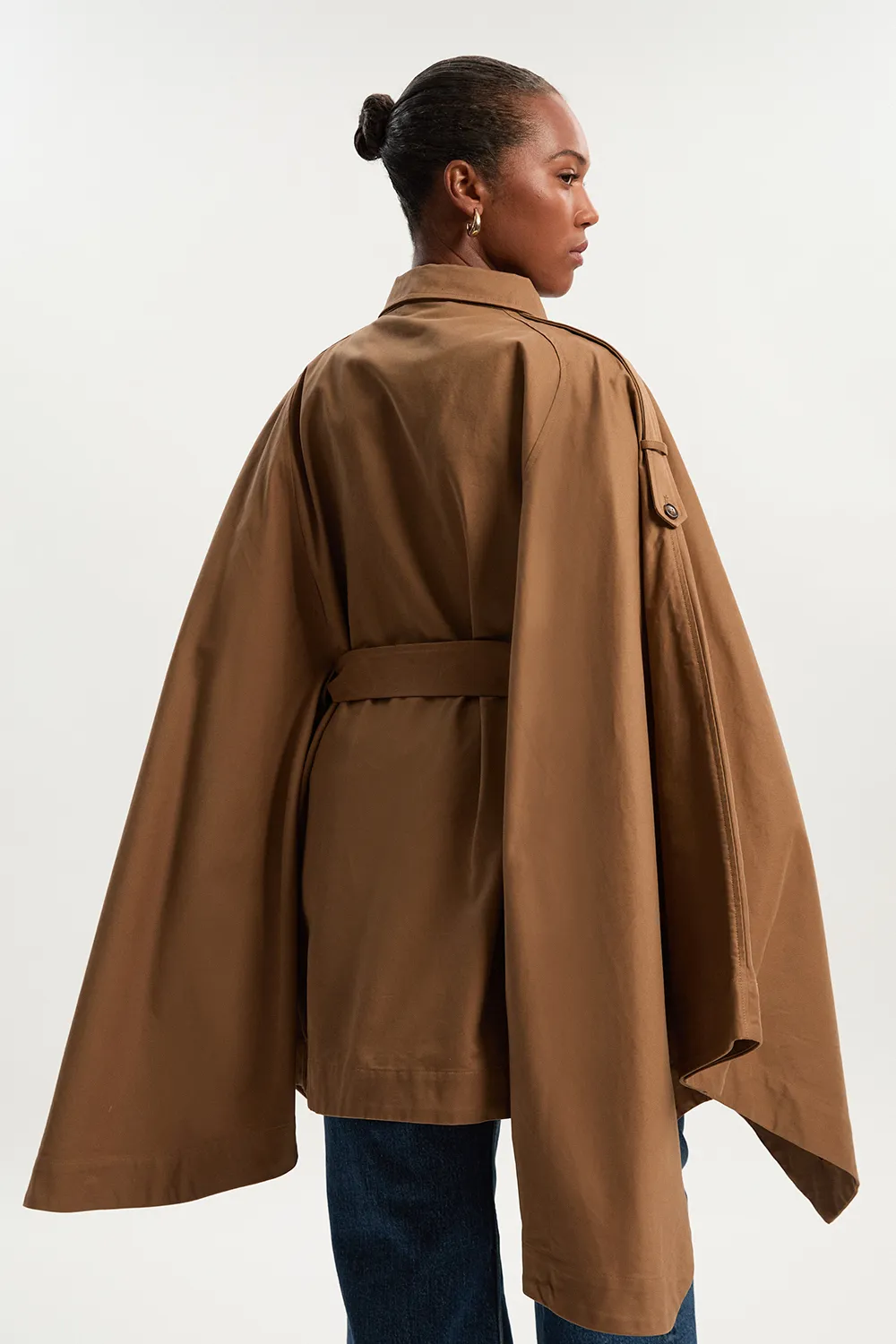 Plus Size Cape Detail Trench Coat BKK25241 6 Plus Size Cape Detail Trench Coat BKK25241