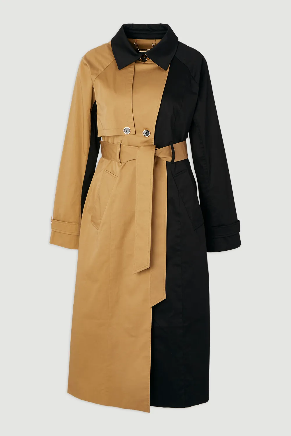 Plus Size Colour Block Belted Tailored Trench Coat BKK25260 4 Plus Size Colour Block Belted Tailored Trench Coat BKK25260