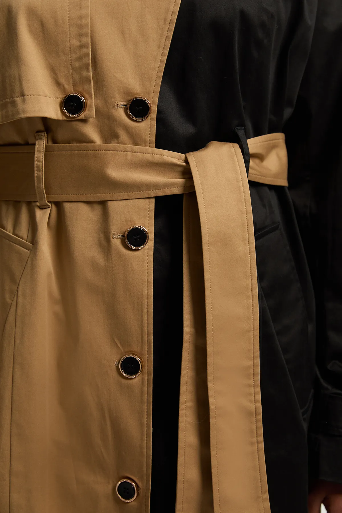 Plus Size Colour Block Belted Tailored Trench Coat BKK25260 5 Plus Size Colour Block Belted Tailored Trench Coat BKK25260