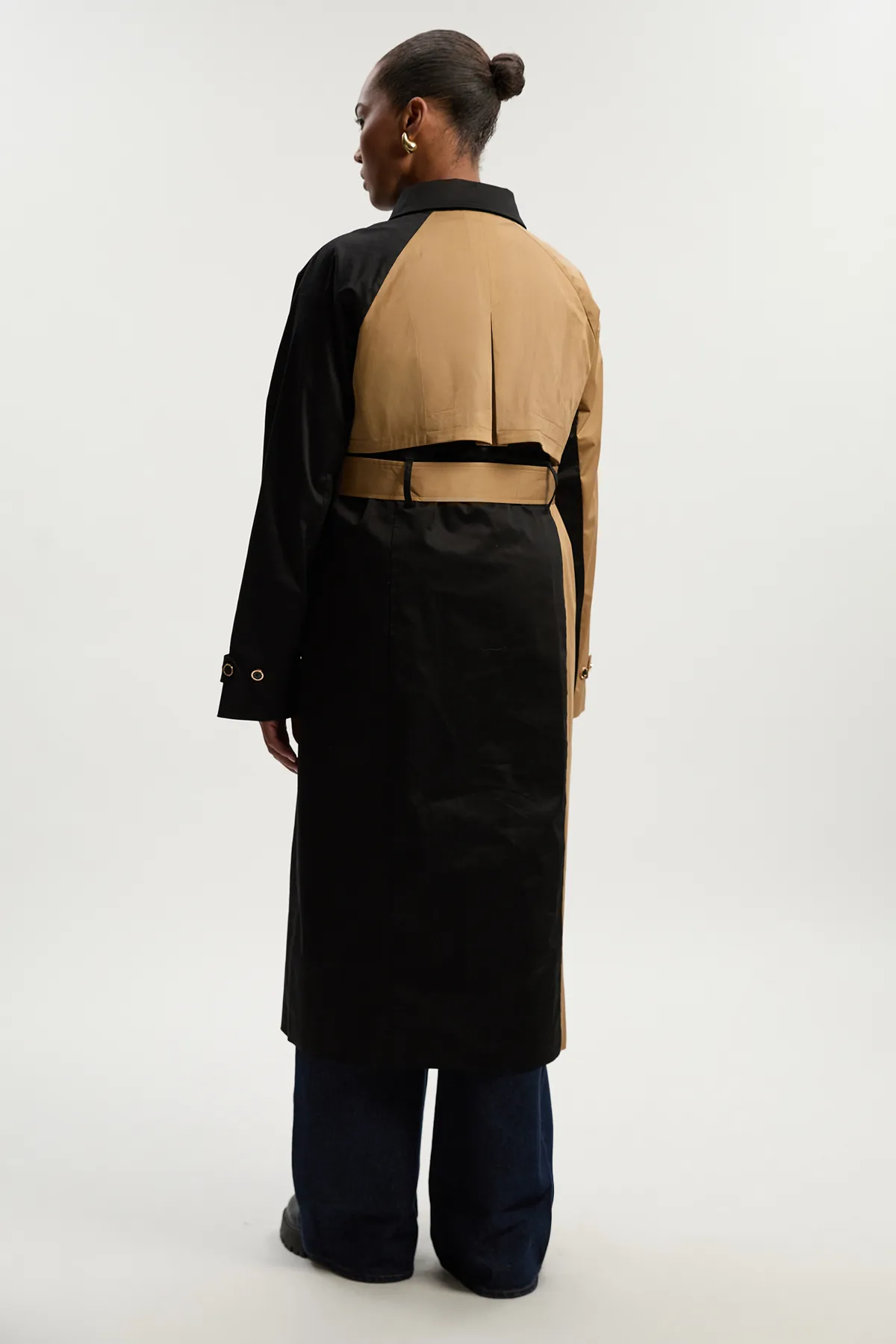 Plus Size Colour Block Belted Tailored Trench Coat BKK25260 6 Plus Size Colour Block Belted Tailored Trench Coat BKK25260