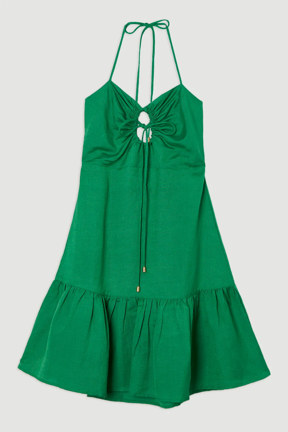 Petite Viscose Linen Woven Mini Beach Dress BKK25309