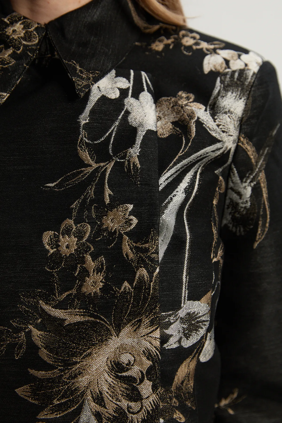 Floral Jacquard Tailored Jacket BKK25331 3 Floral Jacquard Tailored Jacket BKK25331