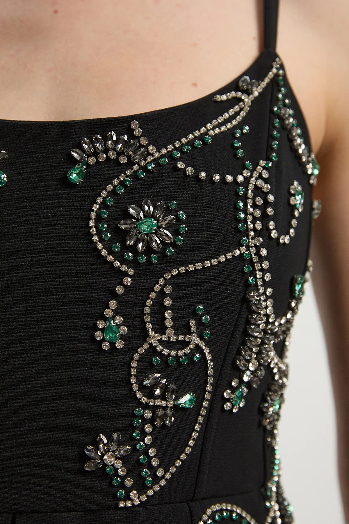 Petite Crystal Embellished Peplum Bandeau Pencil Midi Dress BKK25333 3 Petite Crystal Embellished Peplum Bandeau Pencil Midi Dress BKK25333