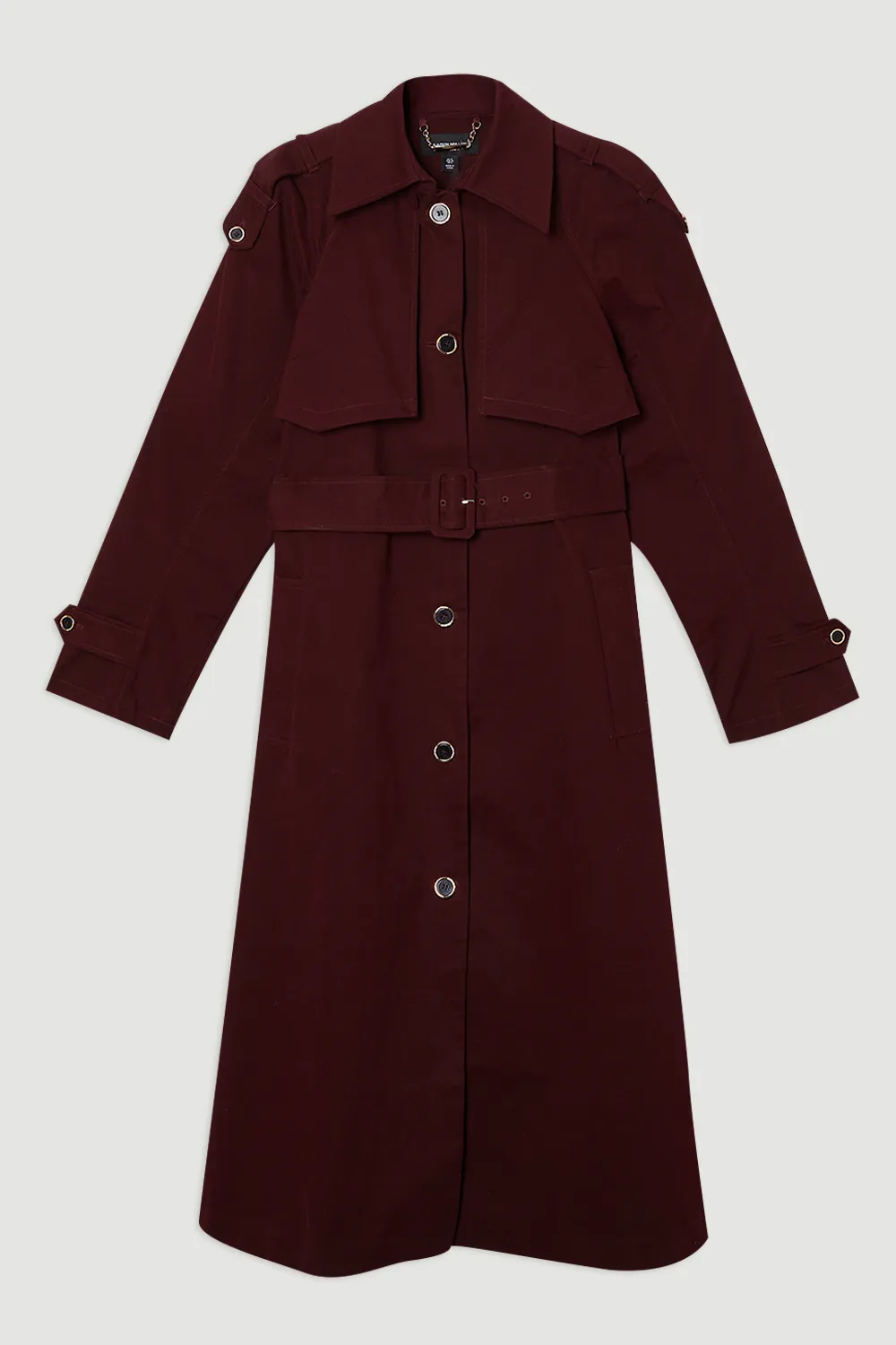 Plus Size Pleated Black Trench Coat BKK25359 4 Plus Size Pleated Black Trench Coat BKK25359