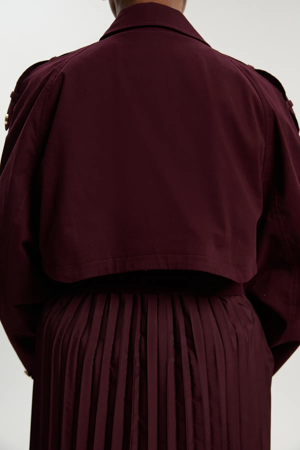 Plus Size Pleated Black Trench Coat BKK25359 6 Plus Size Pleated Black Trench Coat BKK25359