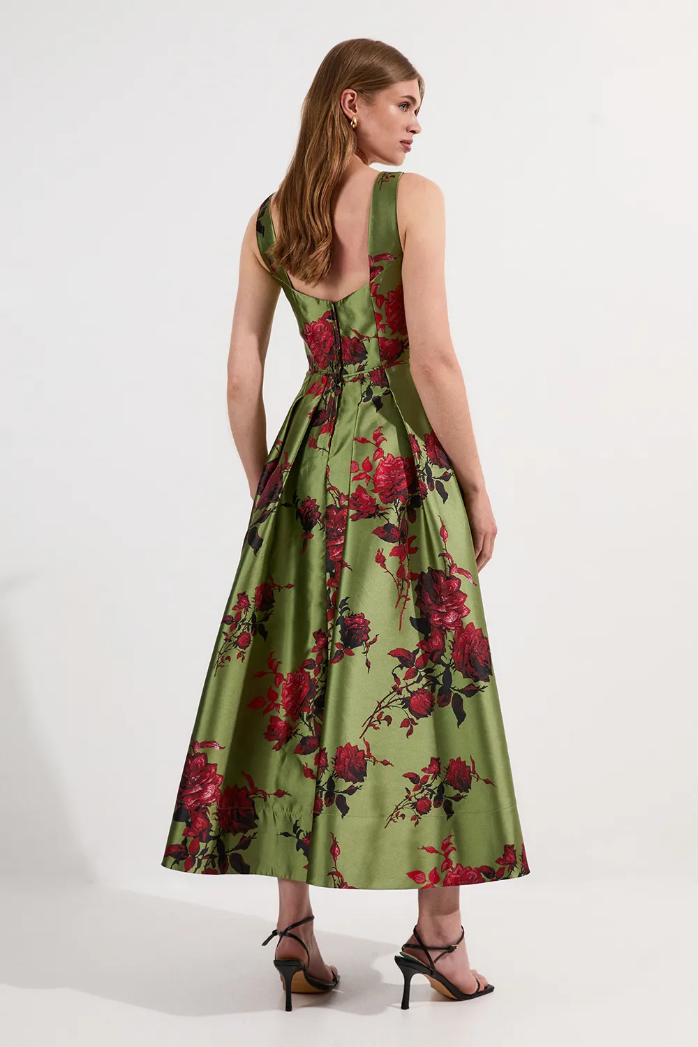 Lydia Millen Floral Jacquard Corseted Woven Maxi Dress BKK25370 5 Lydia Millen Floral Jacquard Corseted Woven Maxi Dress BKK25370