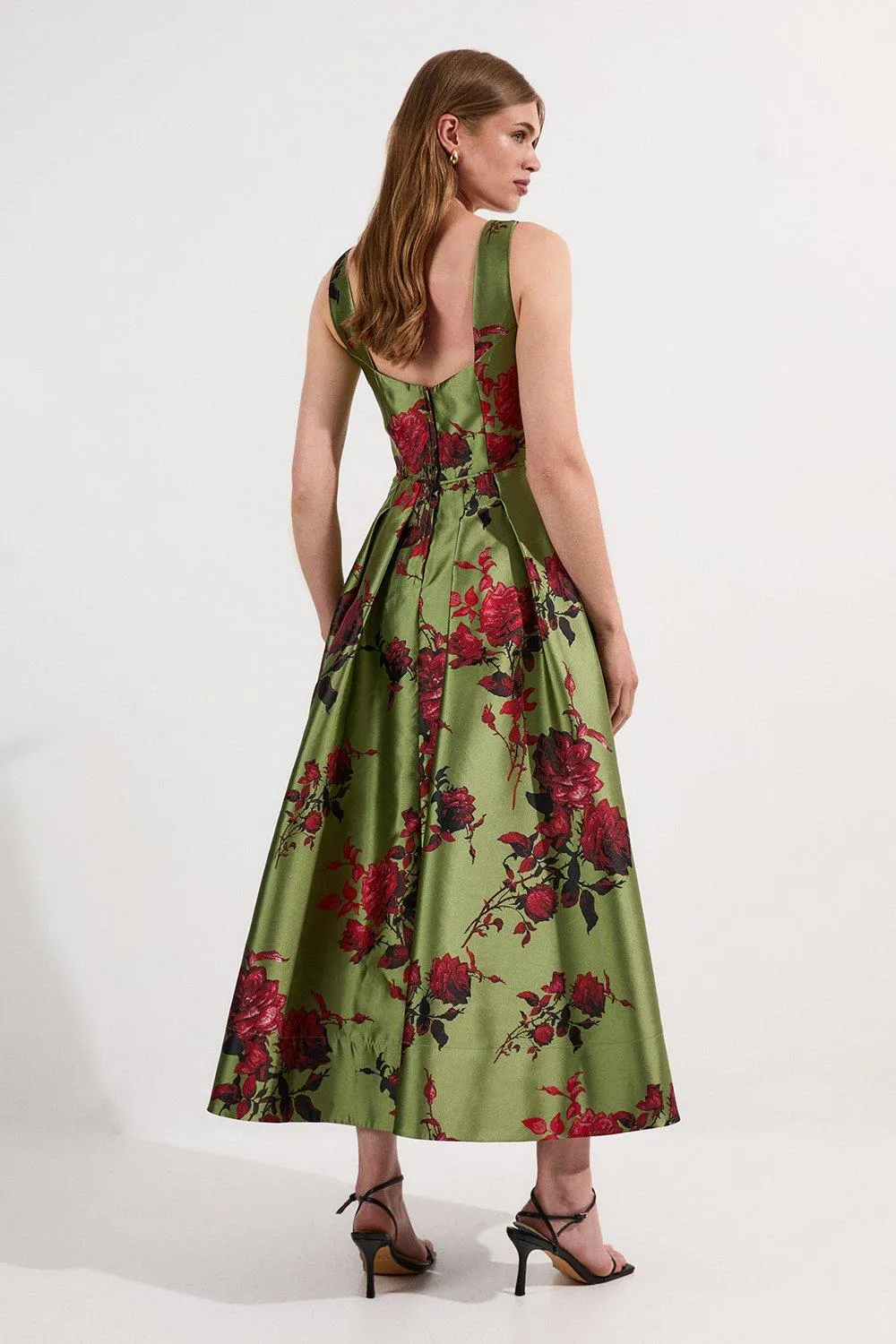 Lydia Millen Floral Jacquard Corseted Woven Maxi Dress BKK25370 6 Lydia Millen Floral Jacquard Corseted Woven Maxi Dress BKK25370