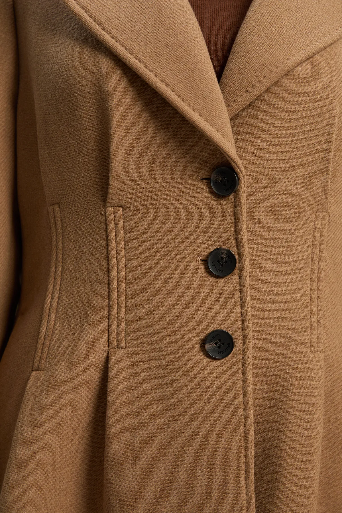 Plus Size Wool Corset Detail Full Skirted Tailored Maxi Coat BKK25391 3 Plus Size Wool Corset Detail Full Skirted Tailored Maxi Coat BKK25391