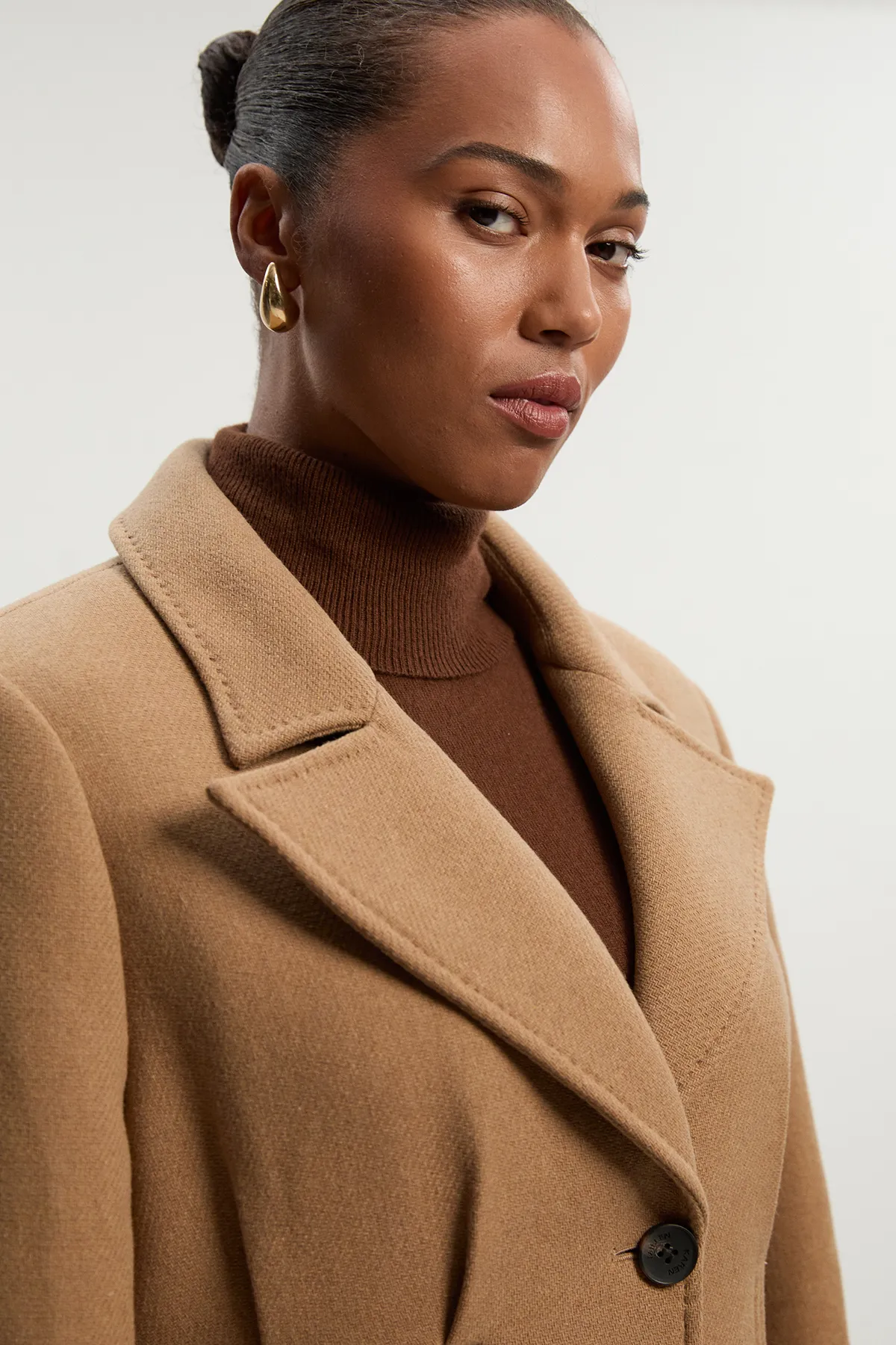 Plus Size Wool Corset Detail Full Skirted Tailored Maxi Coat BKK25391 5 Plus Size Wool Corset Detail Full Skirted Tailored Maxi Coat BKK25391