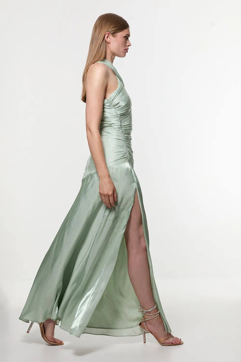 Petite Digital Ophelia Liquid Metallic Split Woven Maxi Dress BKK25401 3 Petite Digital Ophelia Liquid Metallic Split Woven Maxi Dress BKK25401