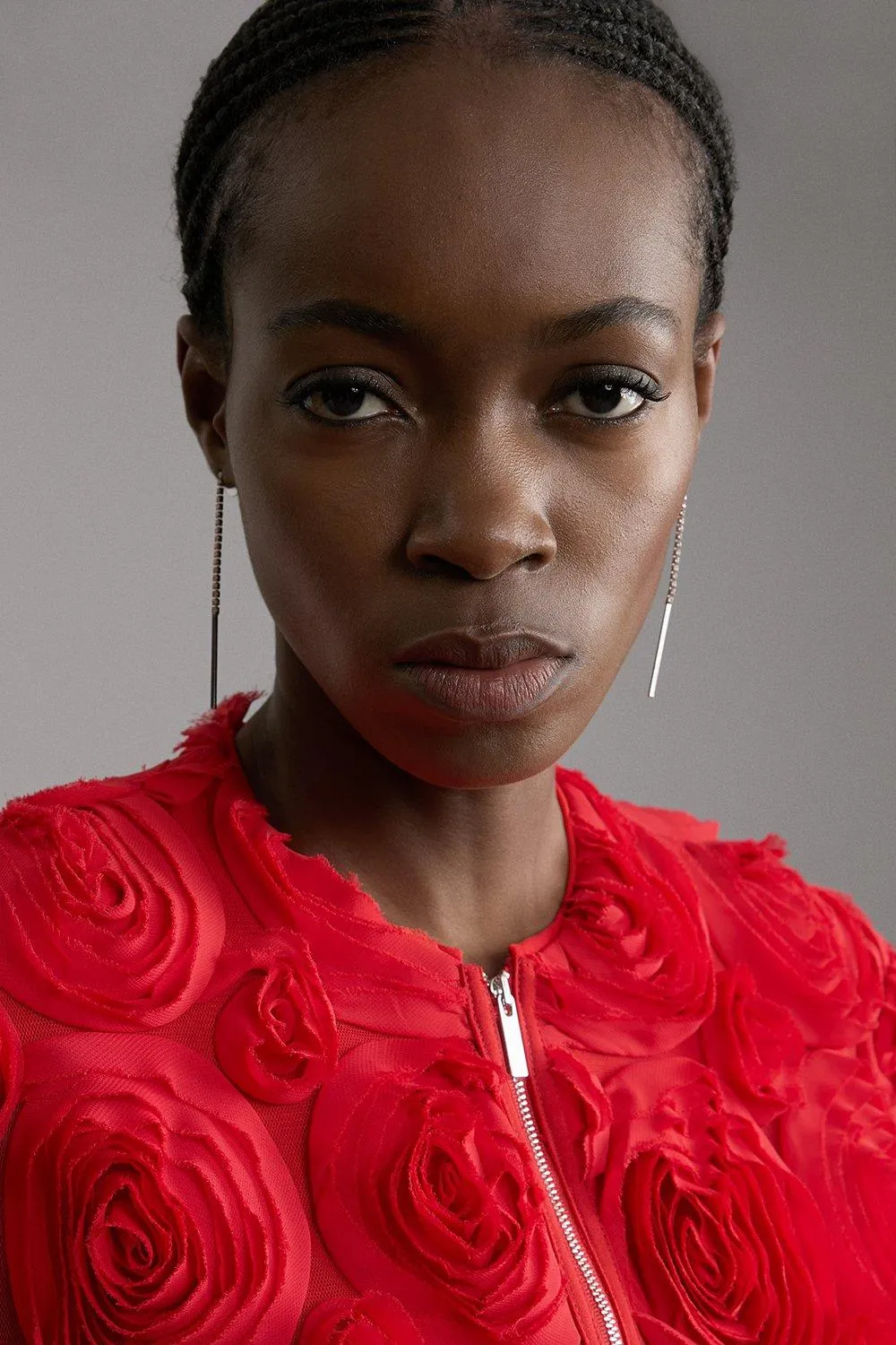 Crinkle Rosette Woven Bomber Jacket BKK20835