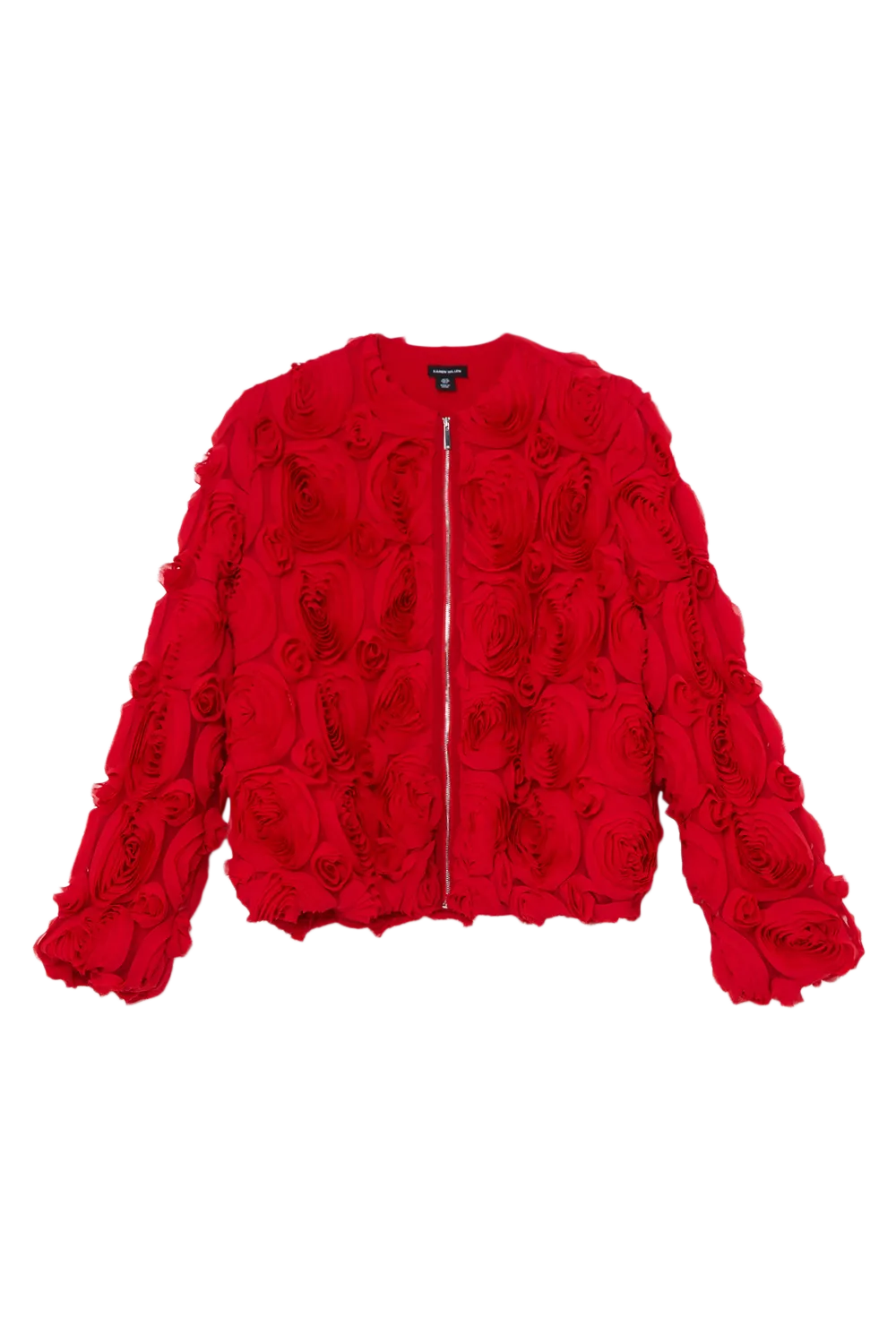 Crinkle Rosette Woven Bomber Jacket BKK20835 4 Crinkle Rosette Woven Bomber Jacket BKK20835