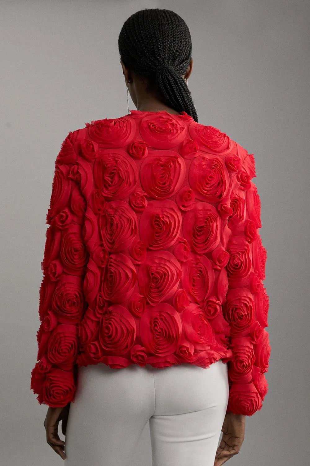 Crinkle Rosette Woven Bomber Jacket BKK20835 6 Crinkle Rosette Woven Bomber Jacket BKK20835