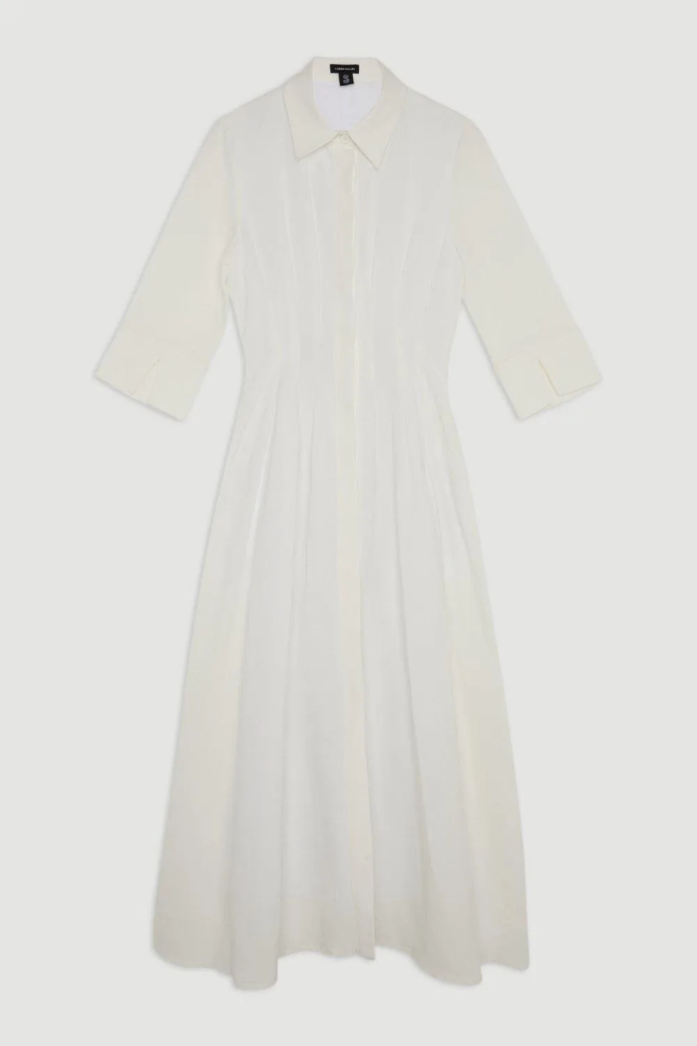Lydia Millen Petite Premium Tailored Linen Darted Waist Midi Dress BKK25439 4 Lydia Millen Petite Premium Tailored Linen Darted Waist Midi Dress BKK25439
