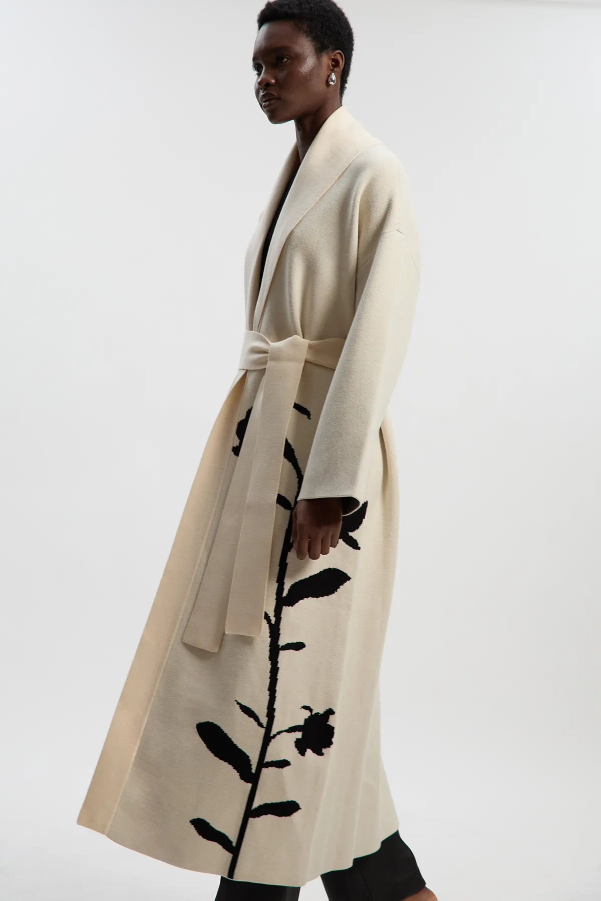 Petite Jacquard Floral Knitted Coatigan BKK25512