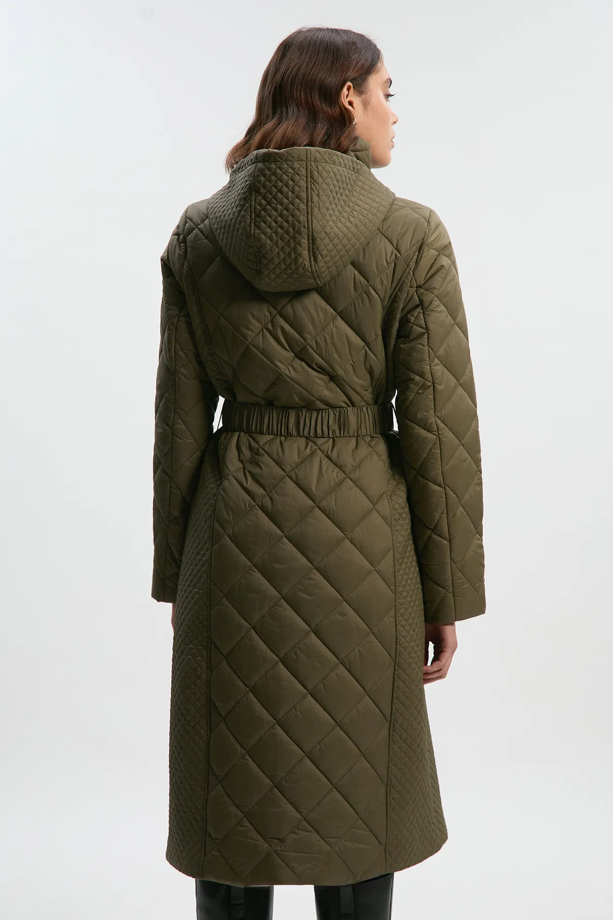 Petite Quilted Hooded Longline Coat BKK25532