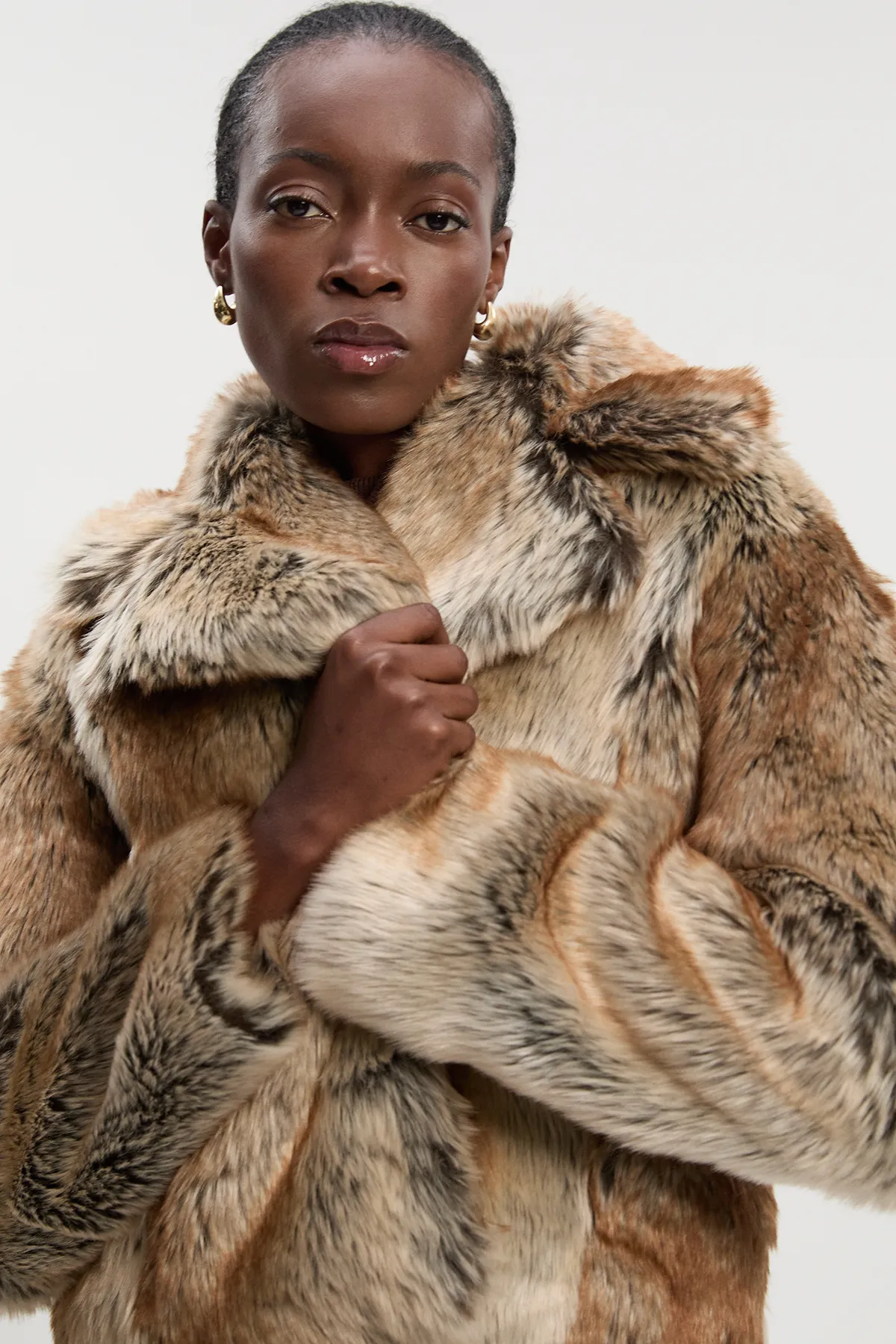 Faux Fox Fur Short Coat BKK25606