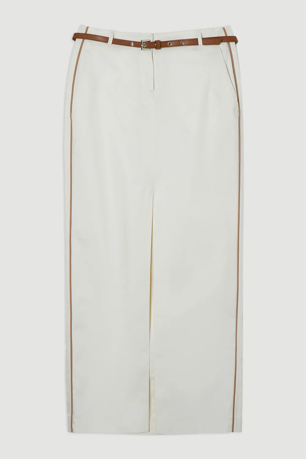 Archive Collection - Tailored Denim Belted Pocket Detail Maxi Skirt BKK25653